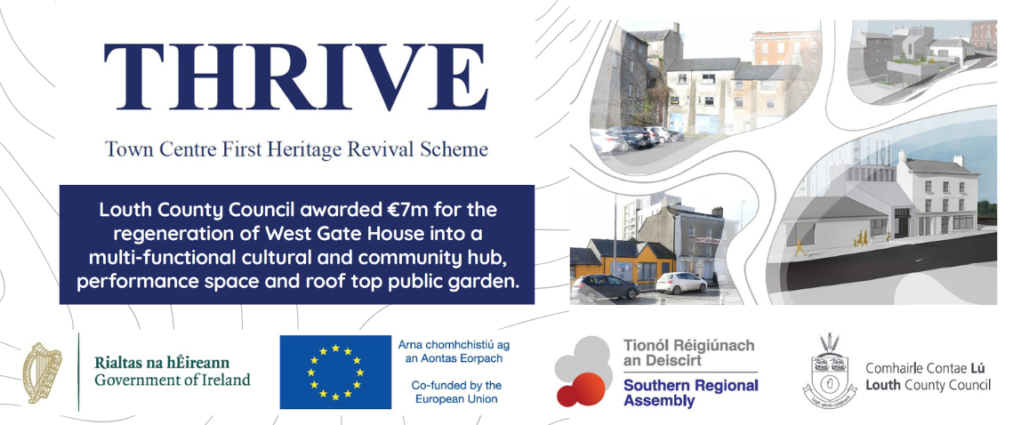 THRIVE programme banner for the West Gate House project in Drogheda