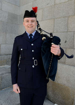 Niall Clarke with the bag pipes thumbnail