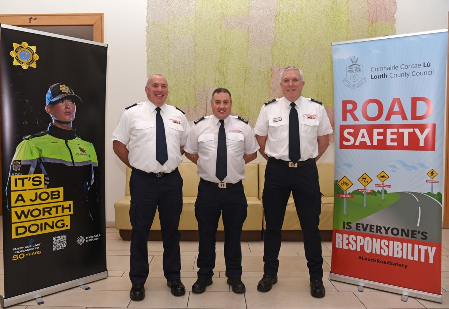 Members of Louth County Council Fire & Rescue Service at the ‘Just 1 Life’ Road Safety event at An Táin Theatre, Dundalk