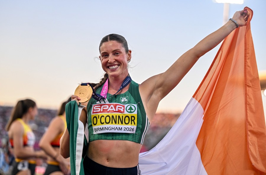 Kate O'Connor with her European Athletics Championships gold medal