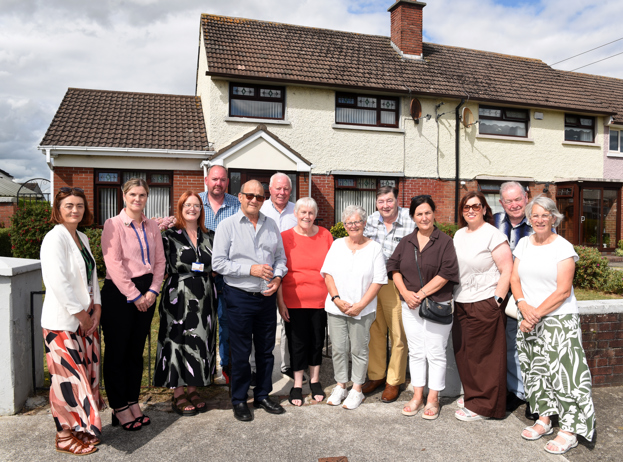 Pride of Place judges John Fitzgerald (fifth from left) and Tim Caffrey (sixth from left), pictured with Cathaoirleach of Louth Country Council, Cllr Dolores Minogue (fourth from left); Chairperson of the Louth Older People's Council, Joe Grogan (second from left); Louth County Council staff and Ardee Garden Care and Repair project staff and service users at the Pride of Place judging held in Ardee.
