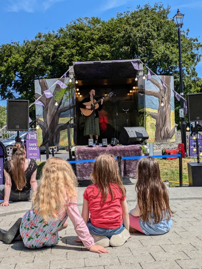 Children Enjoying Festival in a Van's unique mobile stage